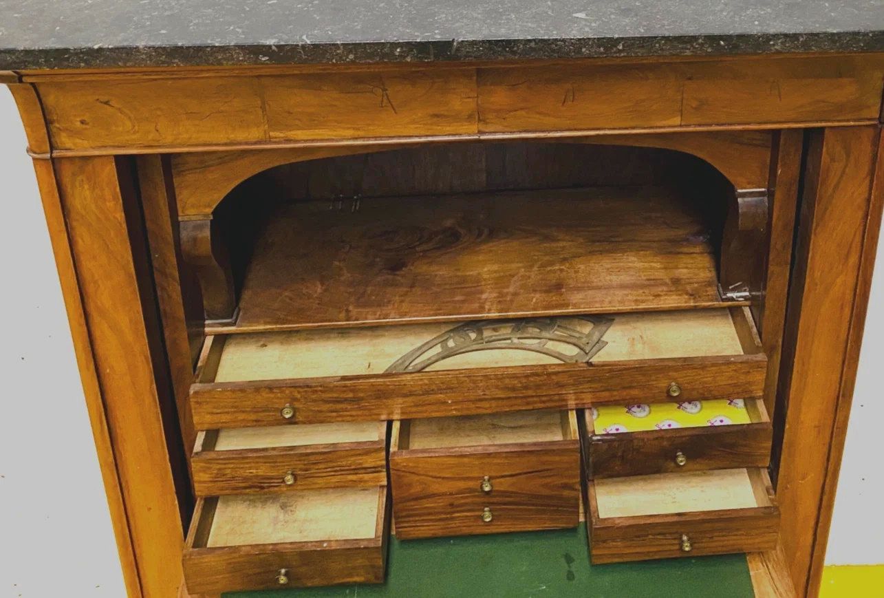 Louis Philippe Walnut Bramble Secretary 19th Century photo 776.25