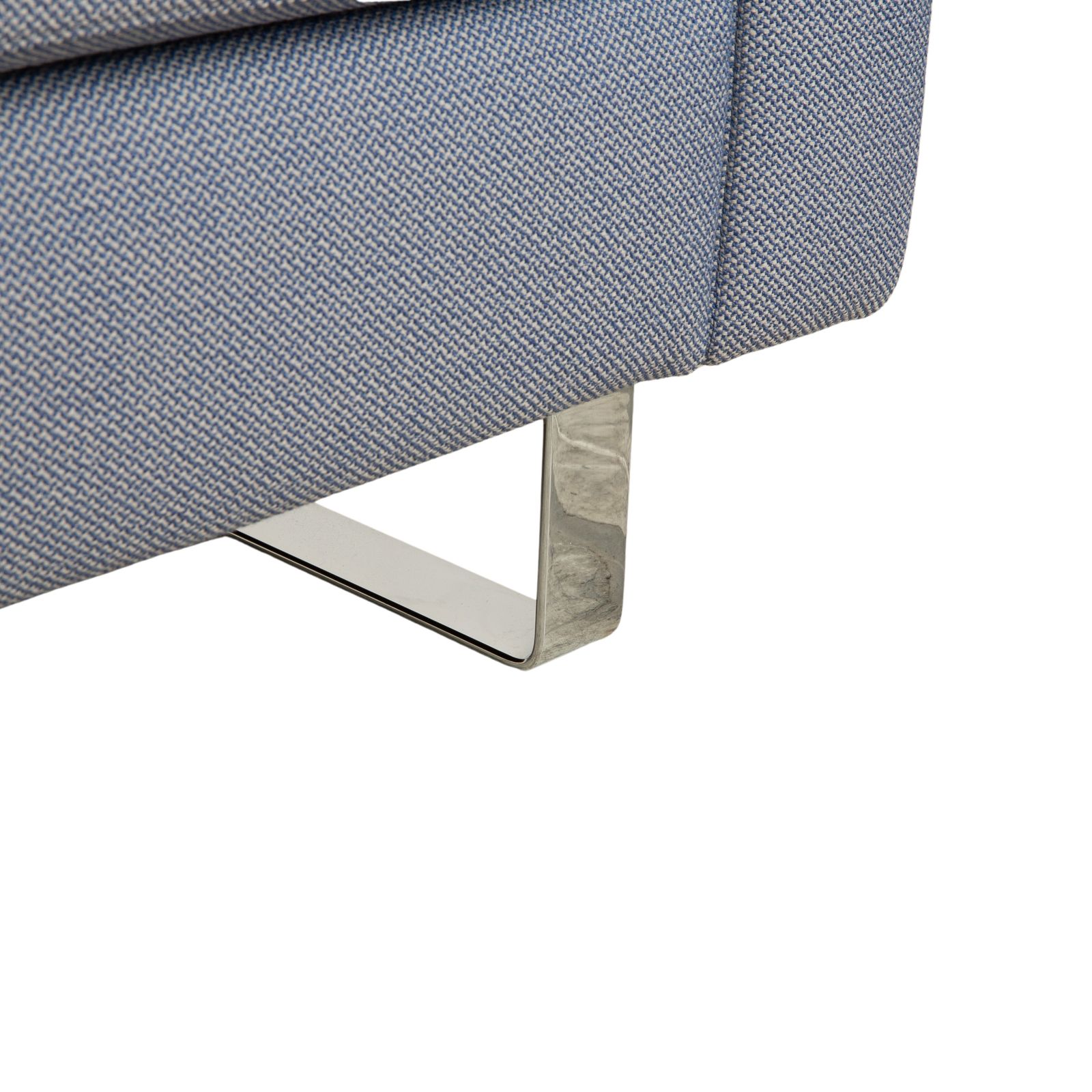 Canapé 2 places Cor Conseta en tissu gris-bleu, chrome photo vintage
