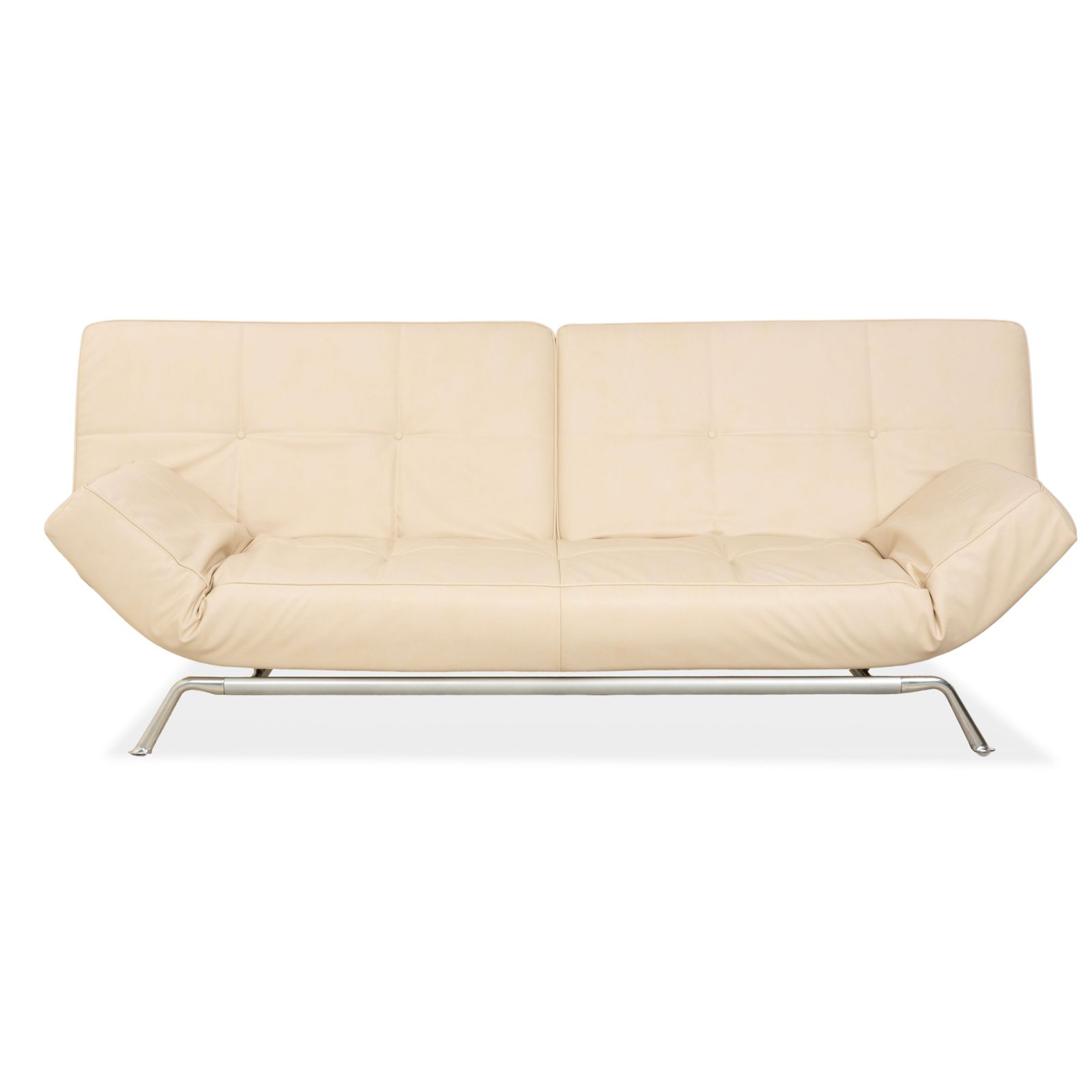 Ligne Roset Smala Three Seater Cream Beige Vegan Leather Manual Function Sofa Reupholstery Gavin