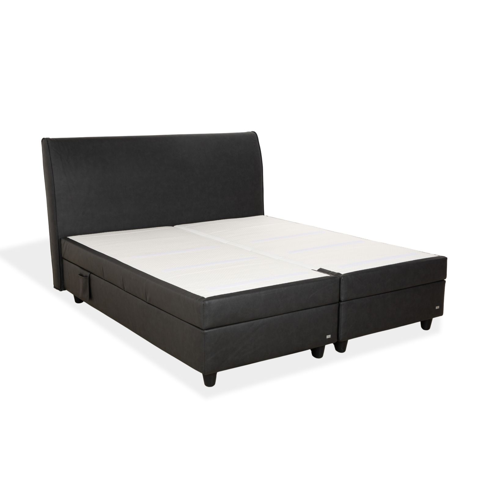Lit Ruf en simili cuir noir/anthracite, 180 x 200 cm