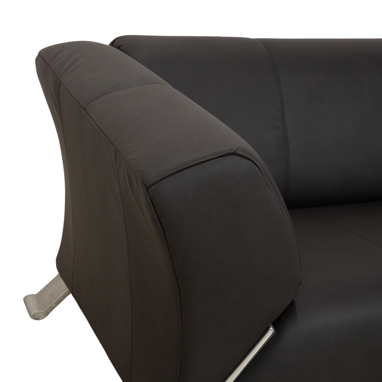 Rolf Benz 322 Vegan Leather Three Seater Anthracite Dark Grey Sofa New Cover photo 2794.0