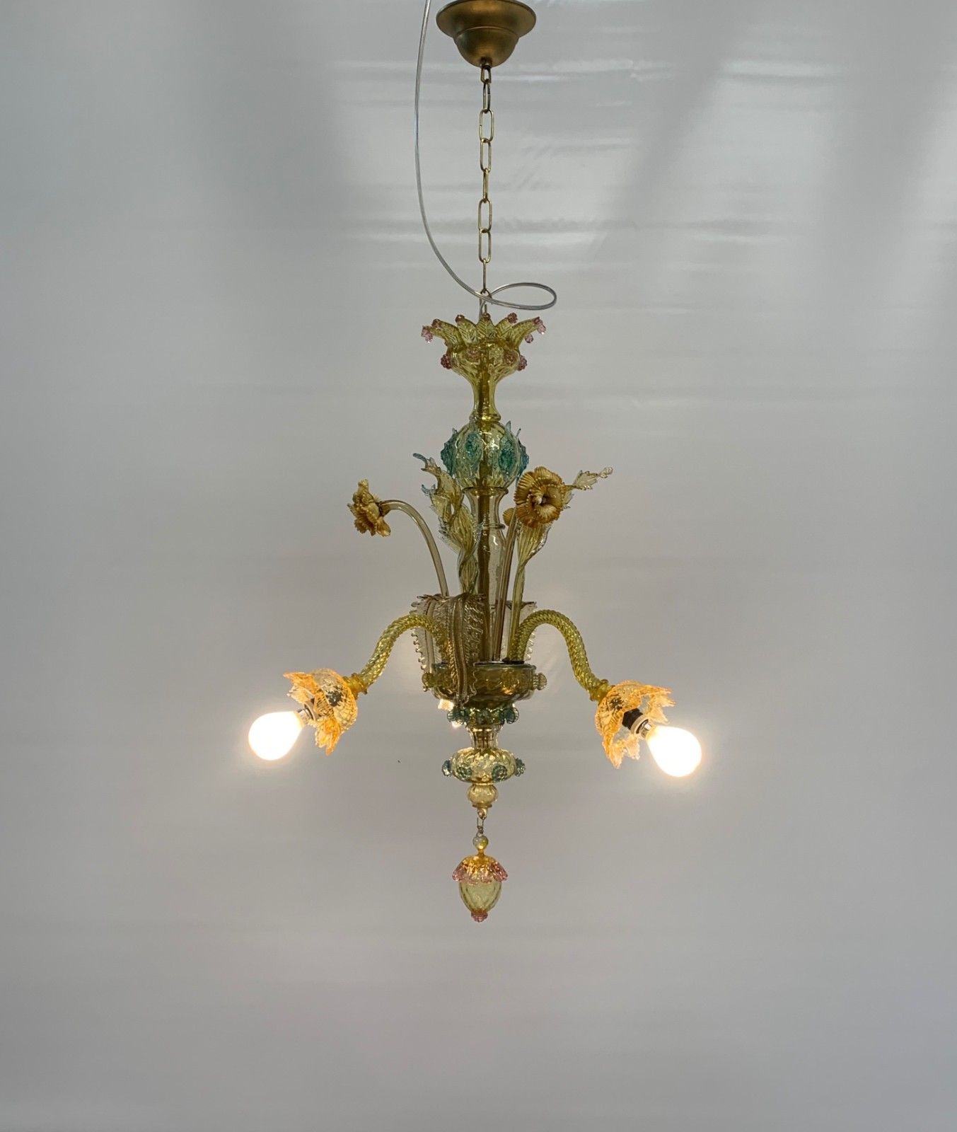 Vintage Murano Chandelier Attributed To Galliano Ferro 1940 Made In Italy photo buy