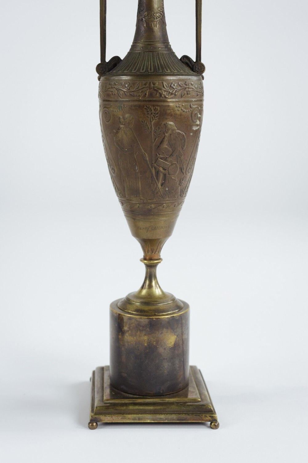 Pair Of Patinated Bronze Vases Mounted As Lamps By Ferdinand Barbedienne photo for sale
