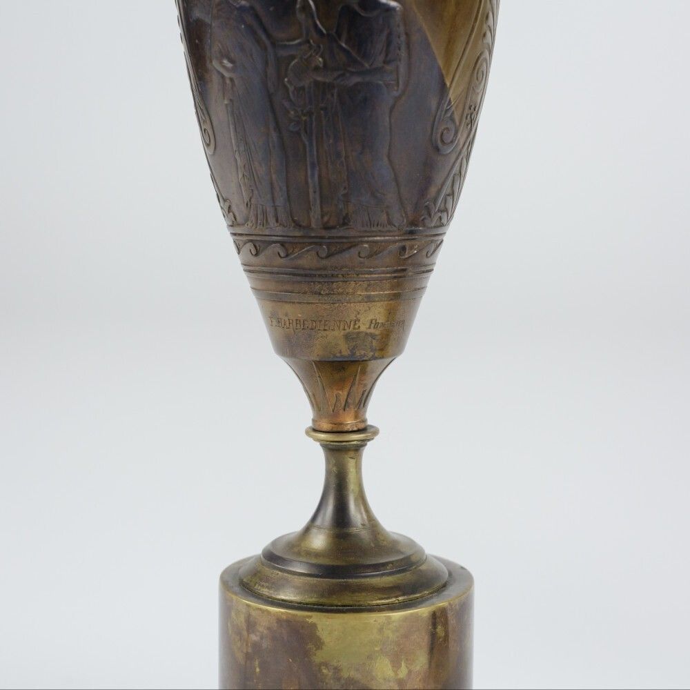 Pair Of Patinated Bronze Vases Mounted As Lamps By Ferdinand Barbedienne photo 3800.0