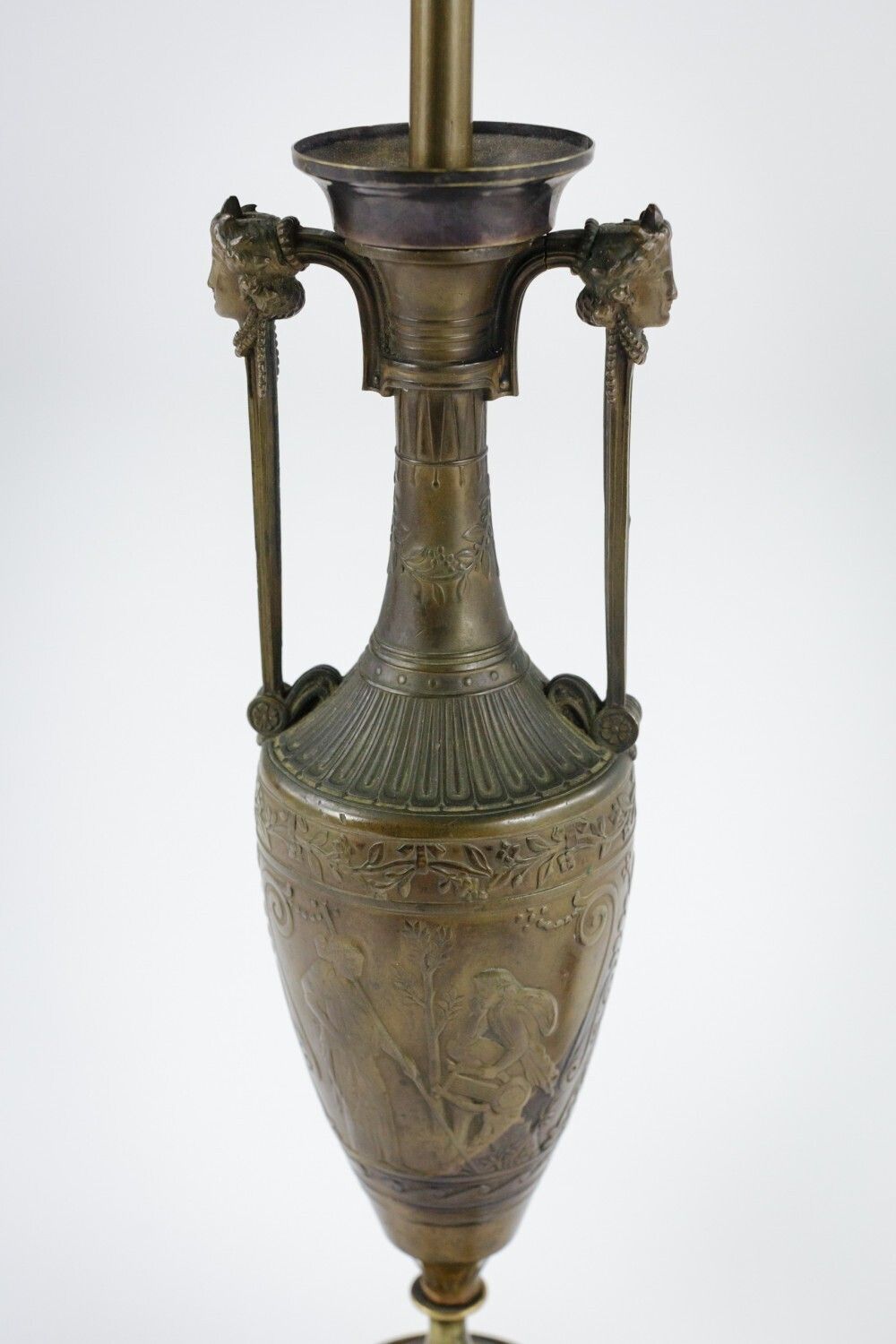 3800.0 Pair Of Patinated Bronze Vases Mounted As Lamps By Ferdinand Barbedienne photo