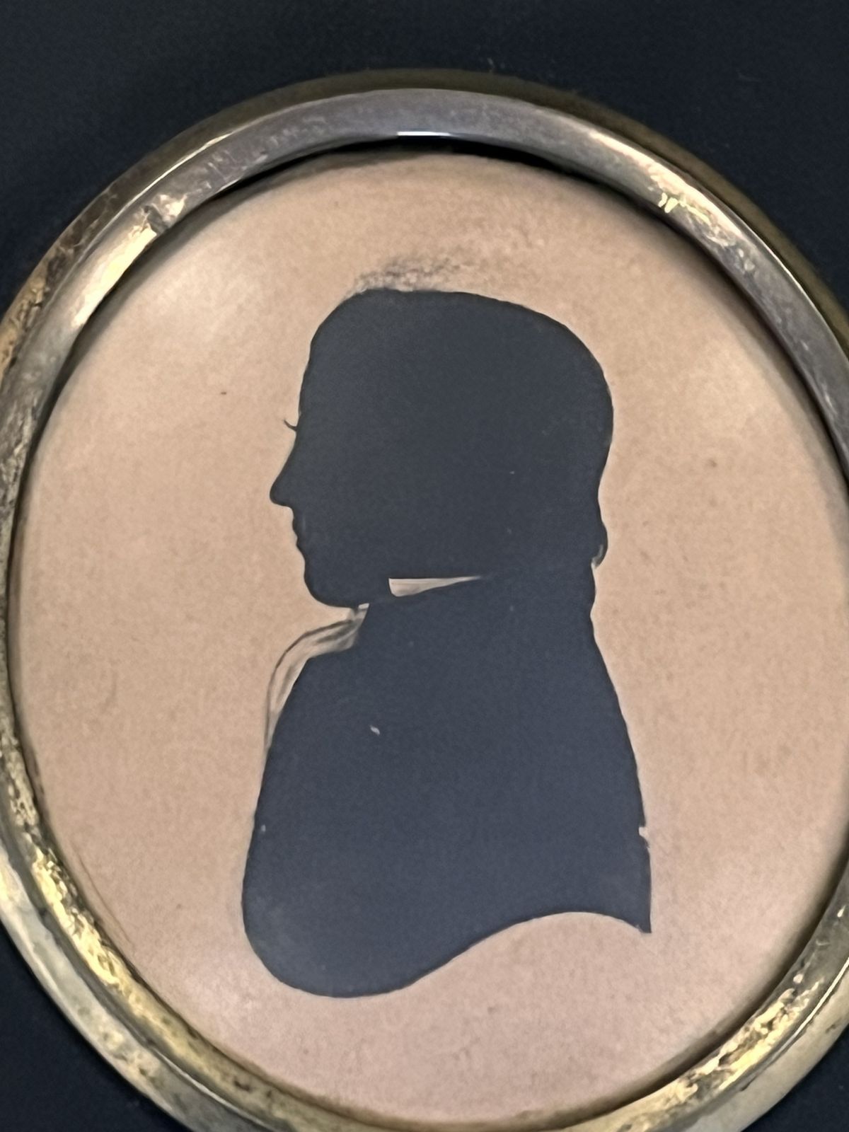 Art Georgian Framed Miniature Silhouette Painting photo