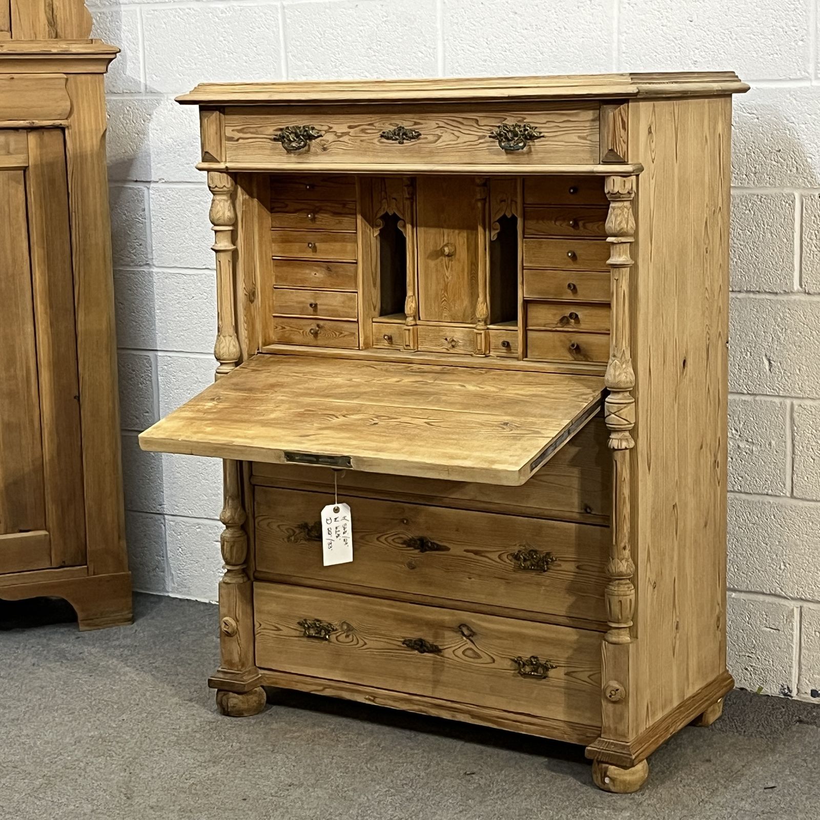 Antique Pine Secretaire Desk With Secret Drawers photo for sale