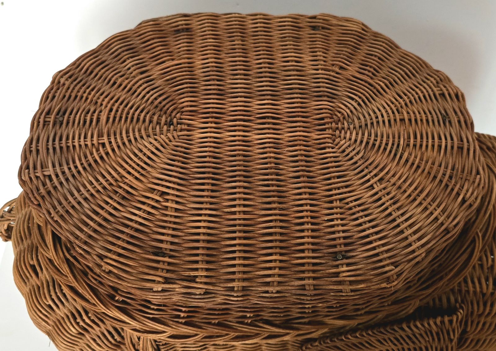 Mid Century French Wicker Elephant Table. photo furniture