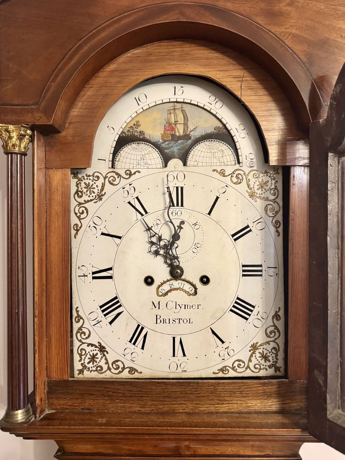 Impressive Quality Antique George III Mahogany Eight Day Longcase Clock photo vinterior