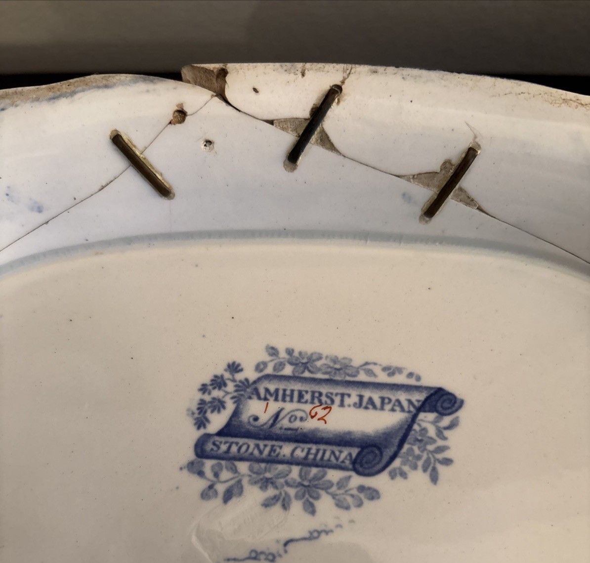 Antique Amherst Japan Ironstone Tureen & Lid Staple Repair Imari C1820–1835 photo vinterior