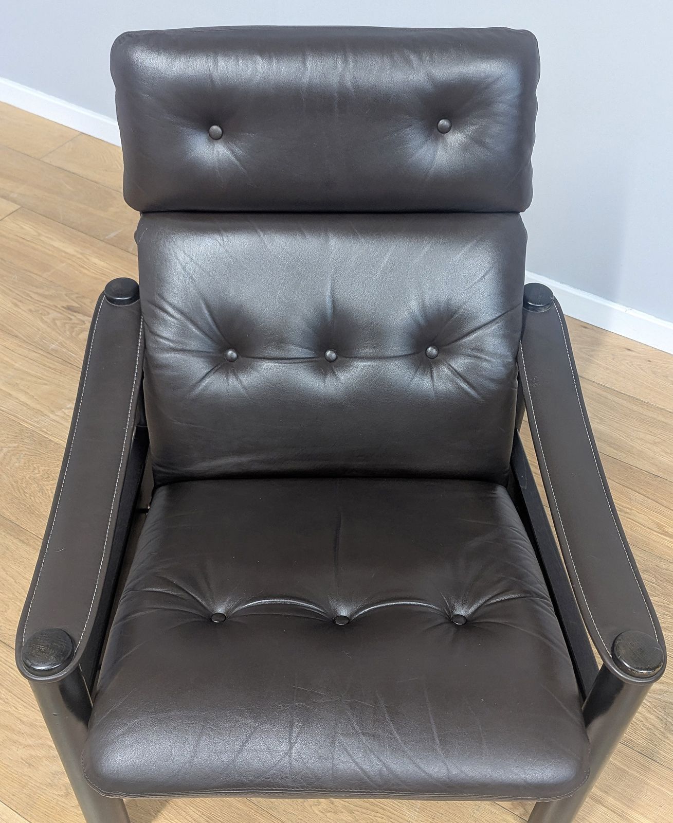 Midcentury Danish 1970s Leather Lounge Chair By Gehl & Nissen For Jeki Mobler photo vintage