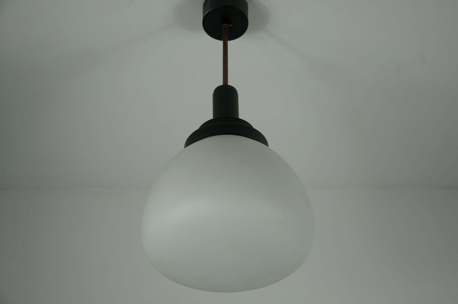 Stilnovo Midcentury Metal And Glass Pendant Lamp, 1960s, Italy photo Lighting