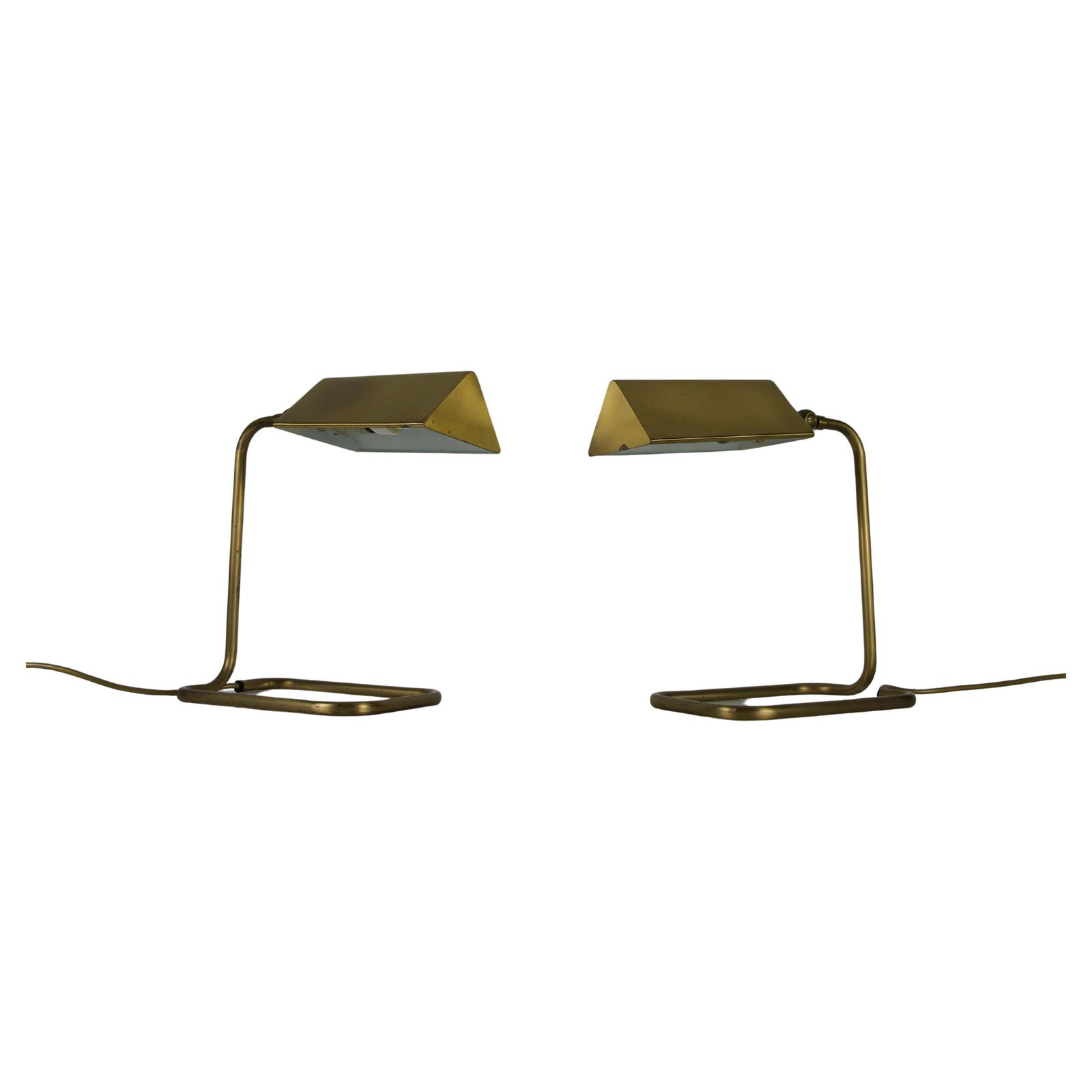 Pair Of Brass Table Lamps By Florian Schulz, 1970s Germany
