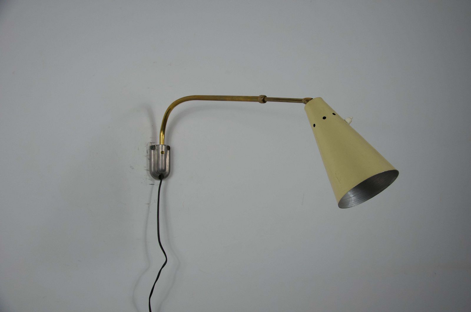 Adjustable Brass Wall Lamp Attr. To Oluce, Italy, 1960s photo for sale
