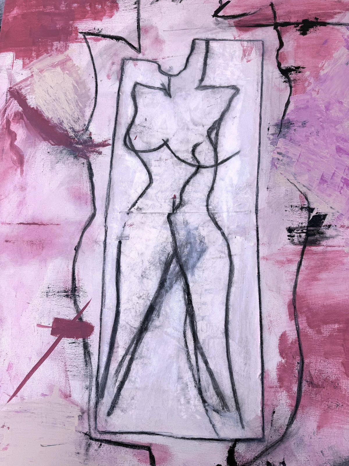 Nerea Caos Socialism Leaves Us Naked Acrylic Paint And Collage On Canvas 2025 photo buy