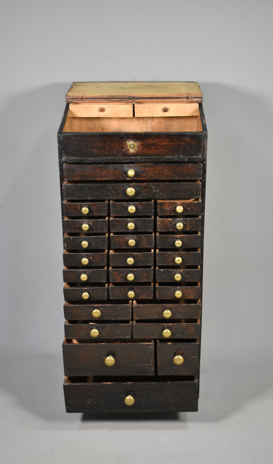 French Antique Horologist's Storage Cabinet photo vintage
