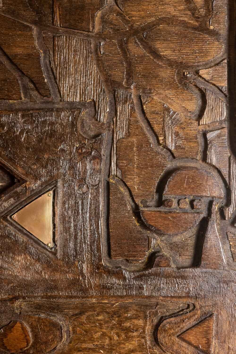 V. De Segonzac. Triptych In Carved Wood. Contemporary. photo buy