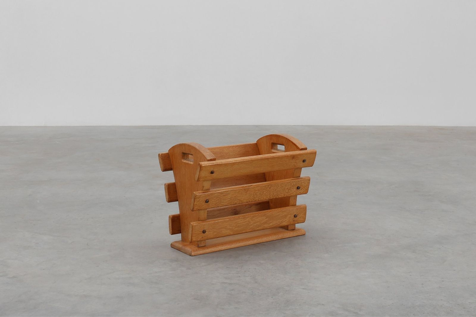 Mid Century Oak Magazine Rack, France, 1960s photo buy