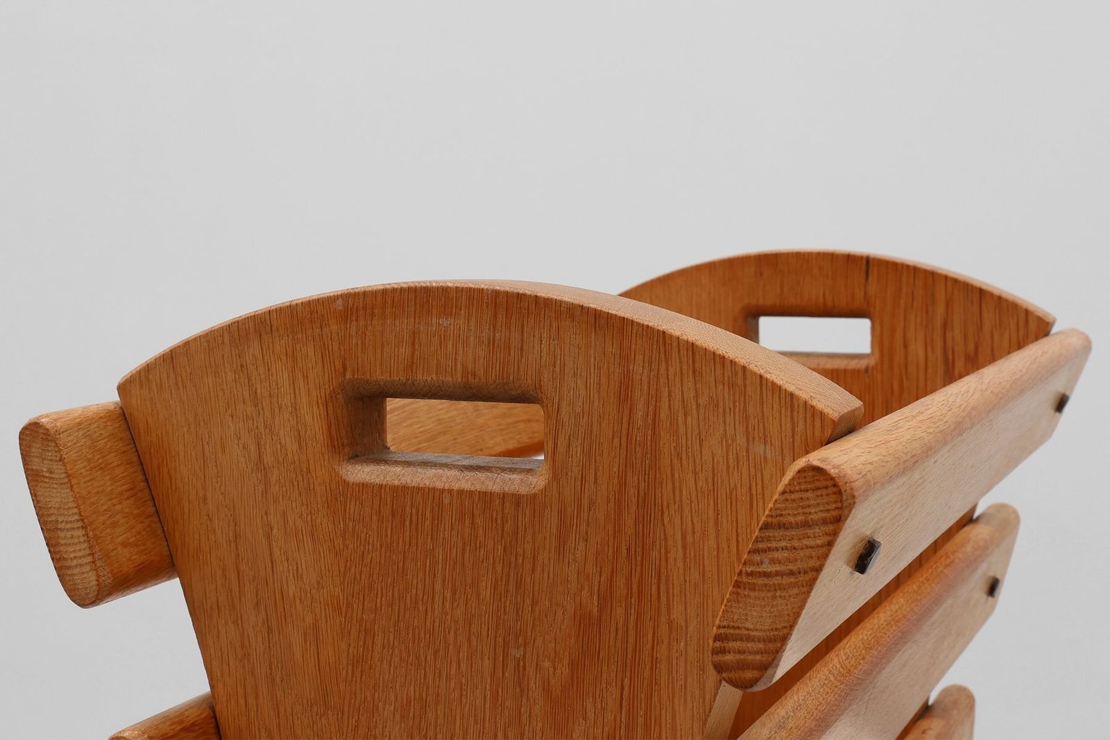 photo furniture Mid Century Oak Magazine Rack, France, 1960s