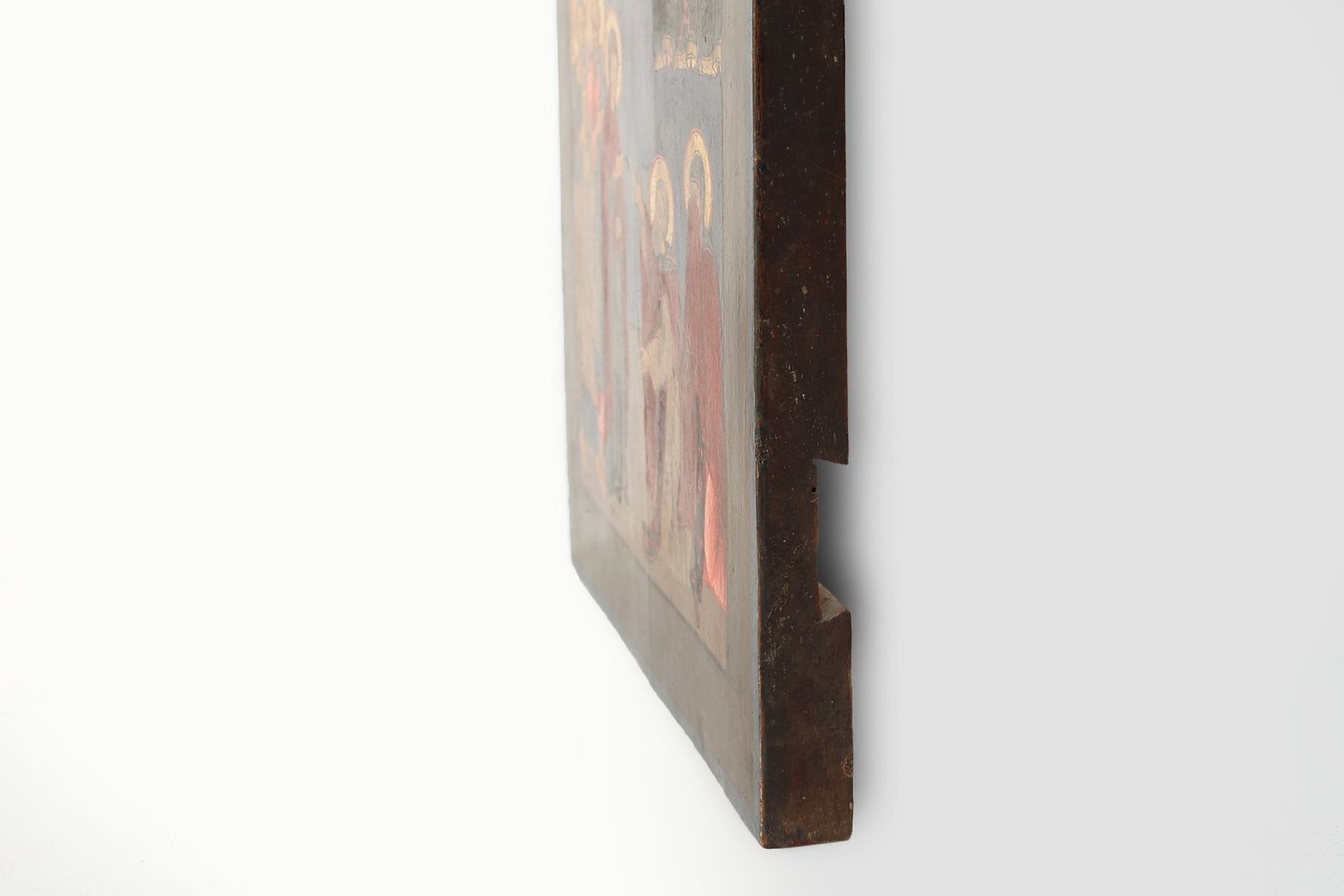 photo furniture Traditional Religious Icon With Saint Healing A Sick Person, 1800s, Tempera On Wood