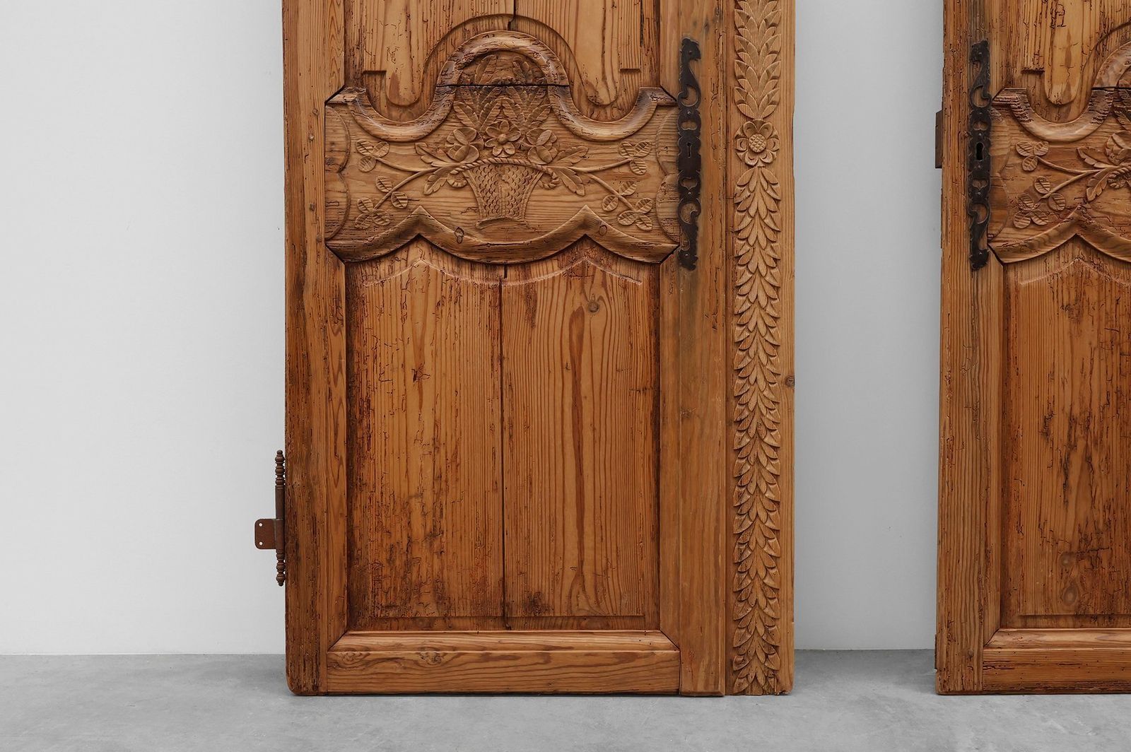 Antique French Provincial Hand Carved Doors, 1880s, Set Of 2 photo buy