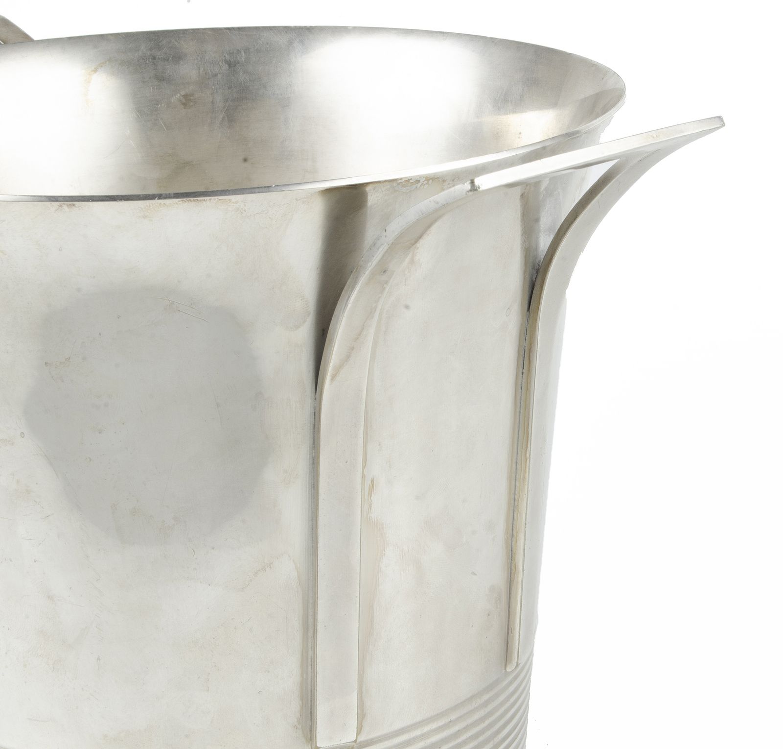 1930s Art Déco Circular Silvered Metal Wine Cooler/Ice Bucket By Christofle, France photo furniture
