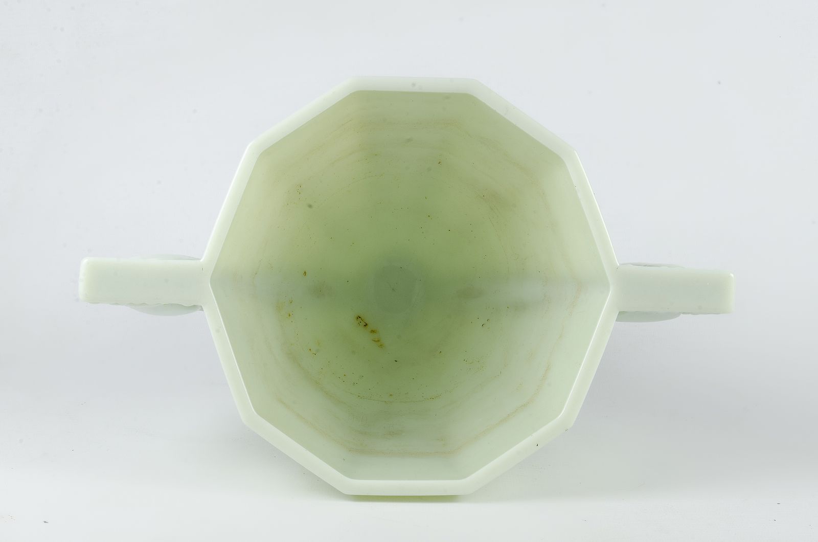 Pair Of Early 20th Century Art Déco Pale Green Opaline Glass Decorative Vases With Parrot Handles, France photo furniture
