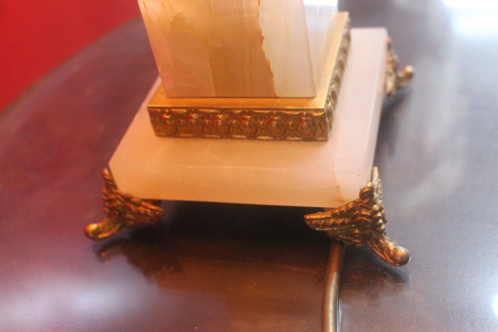 photo buy Vintage Bronze And Marble Urn Side Table Lamp With Shade Large Size 25x25x57