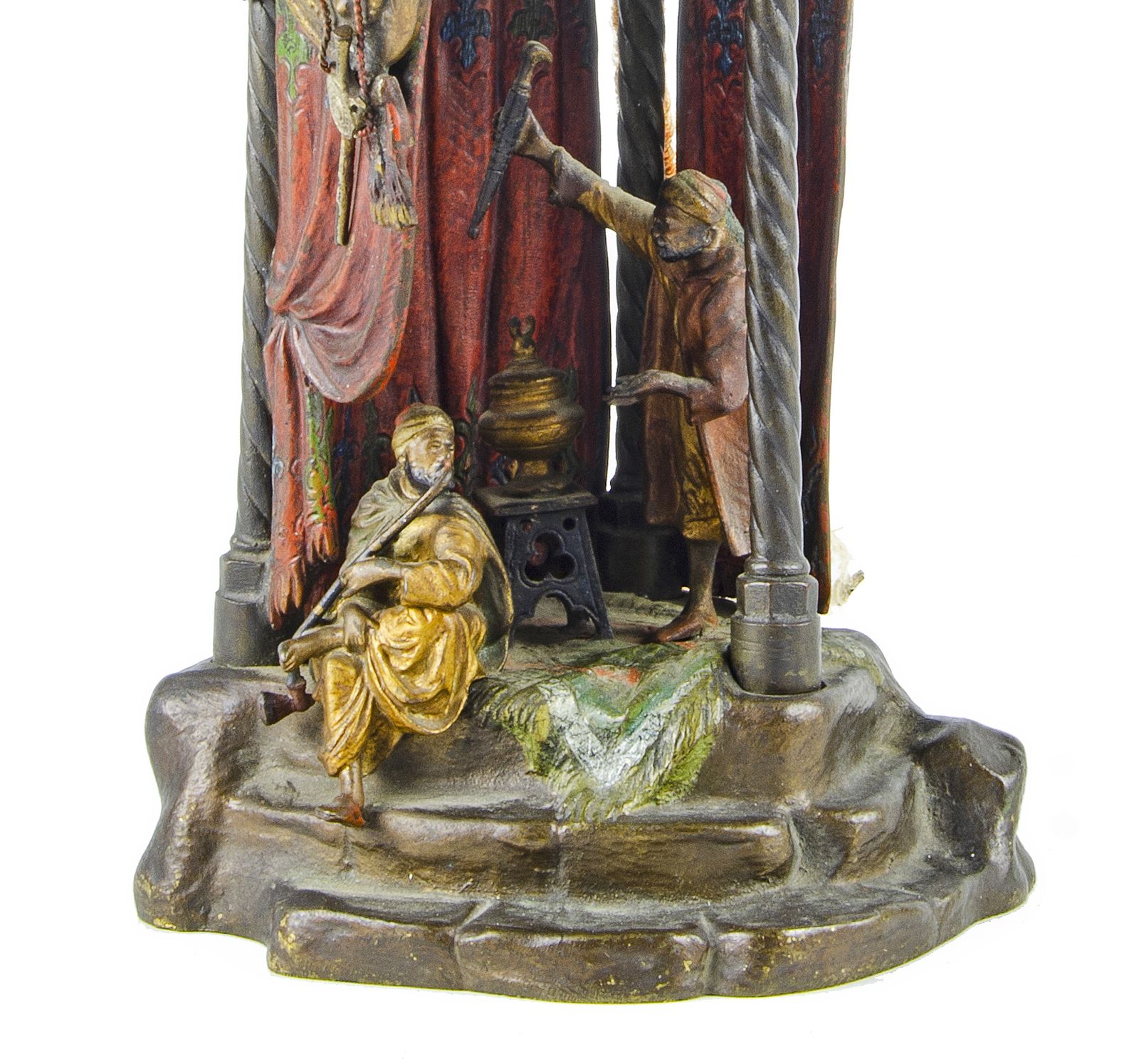 photo furniture 1910s Jugendstil Cold Painted Orientalist Bronze Sculptural Table Lamp By Franz Bergmann/Nam Greb, Austria