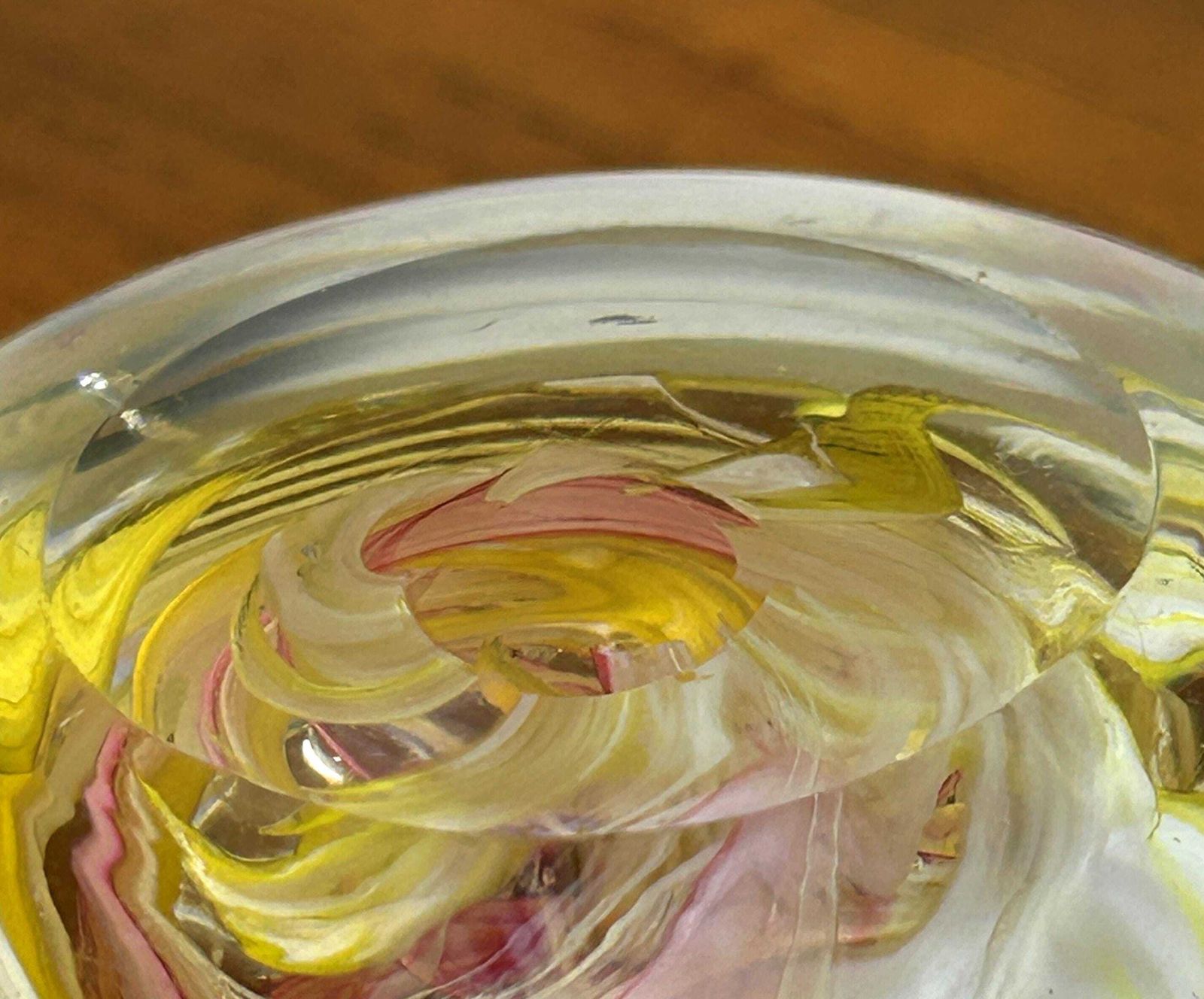 Beautiful Whitefriars Glass Paperweight Swirling Ribbons Bubbles Ray Annenberg photo 74.0