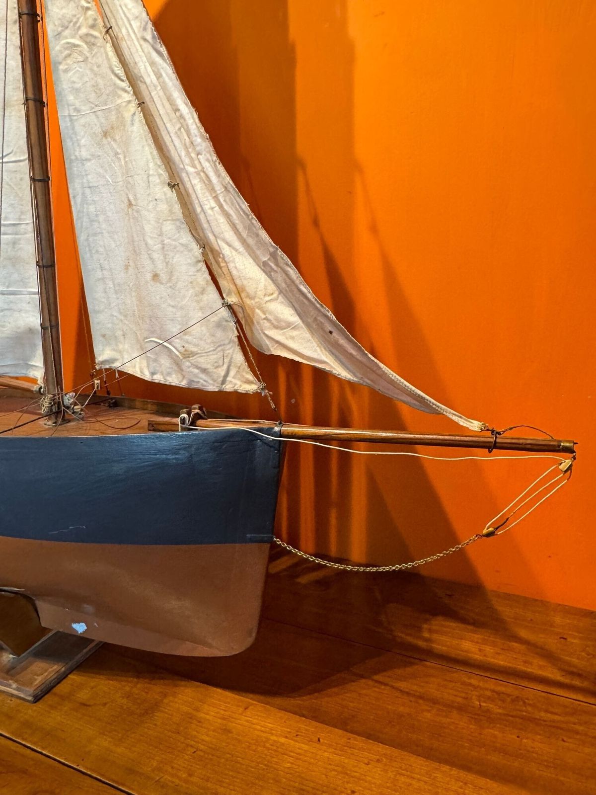 Antique Large Scale Fully Rigged Pond Yacht photo 675.0