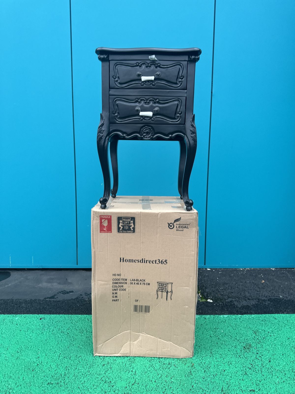 225.0 Brand New Marvellous La Rochelle French Antique Style 2 Draw Bedside Table –  Rrp £320 photo