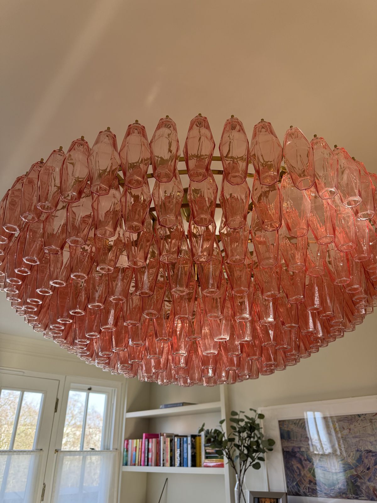 Pure White Lines Pink Sorrento Chandelier