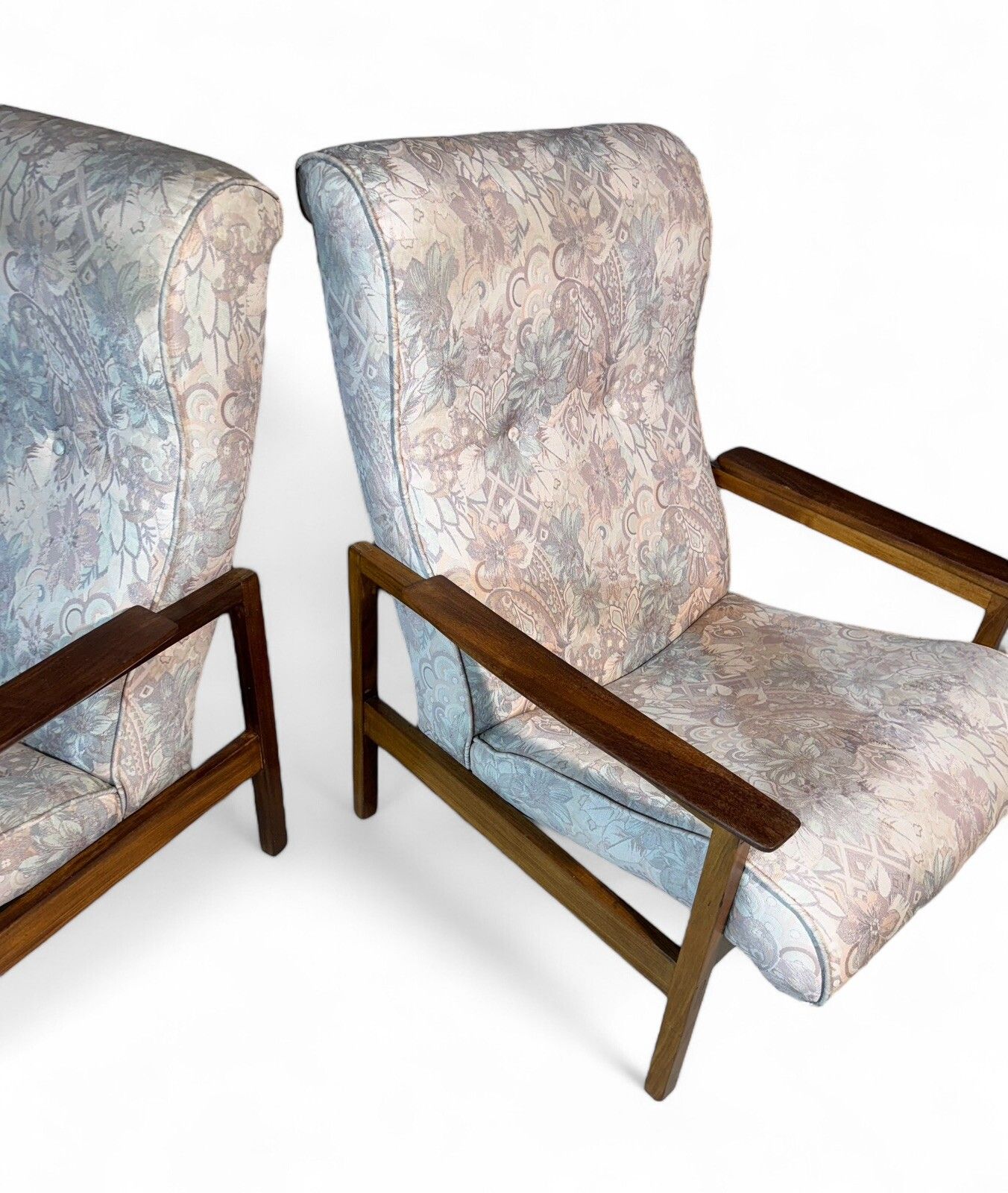 Pair Of Guy Rogers Armchairs Solid Afromosia Mid Century Retro C1960s photo vinterior