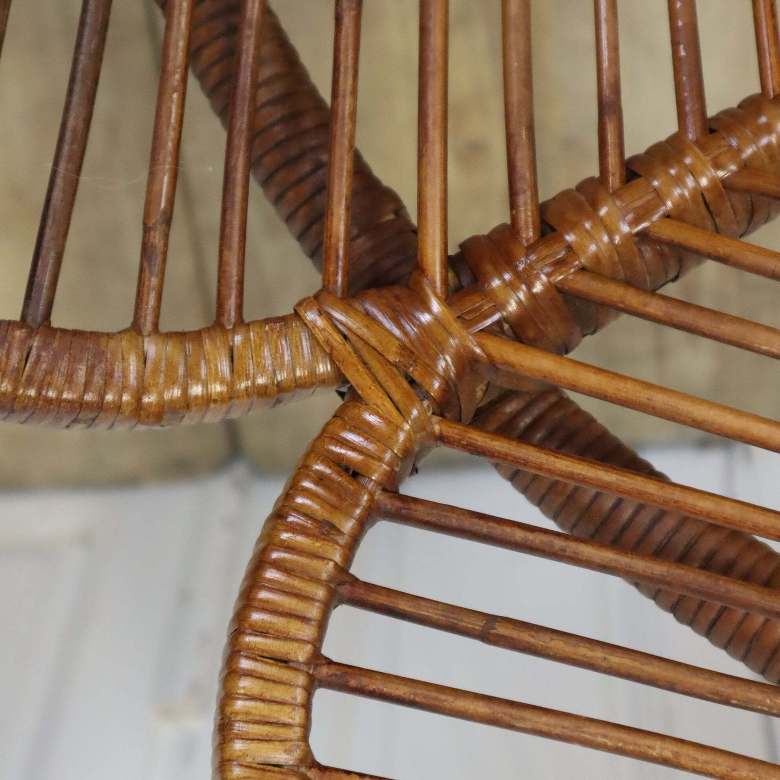 photo for sale Rare Vintage French Rattan Flower Petal Chair