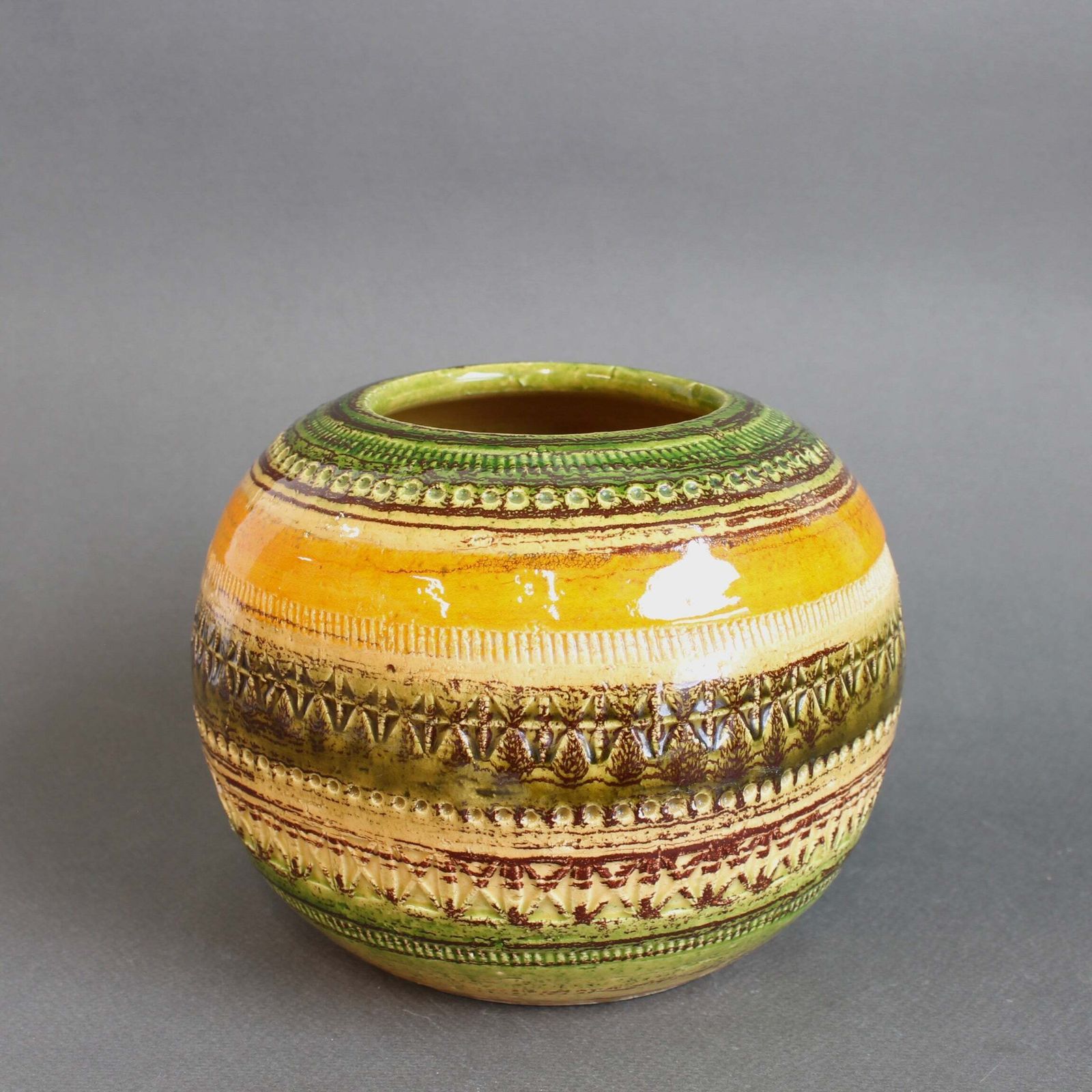 Mid Century Italian Ceramic Vase By Aldo Londi For Bitossi (Circa 1960s) photo Home Decor