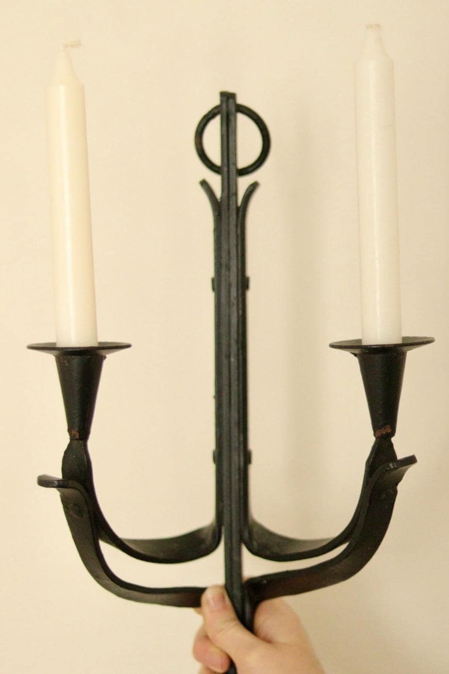 Vintage Wrought Iron Sconce With Black Coating photo buy