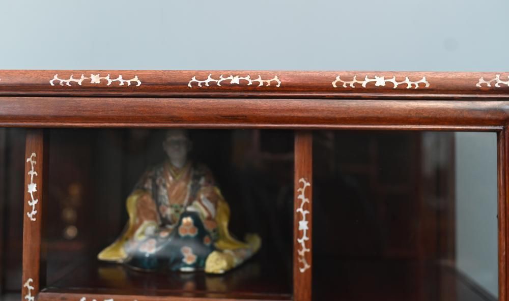 Pair Chinese Display Cabinets Mother Of Pearl Inlay 1900 photo 2750.0