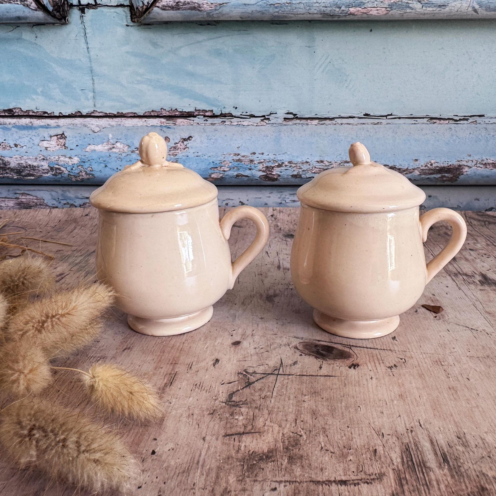 Pair Of French Vintage Lidded Custard Pots photo furniture