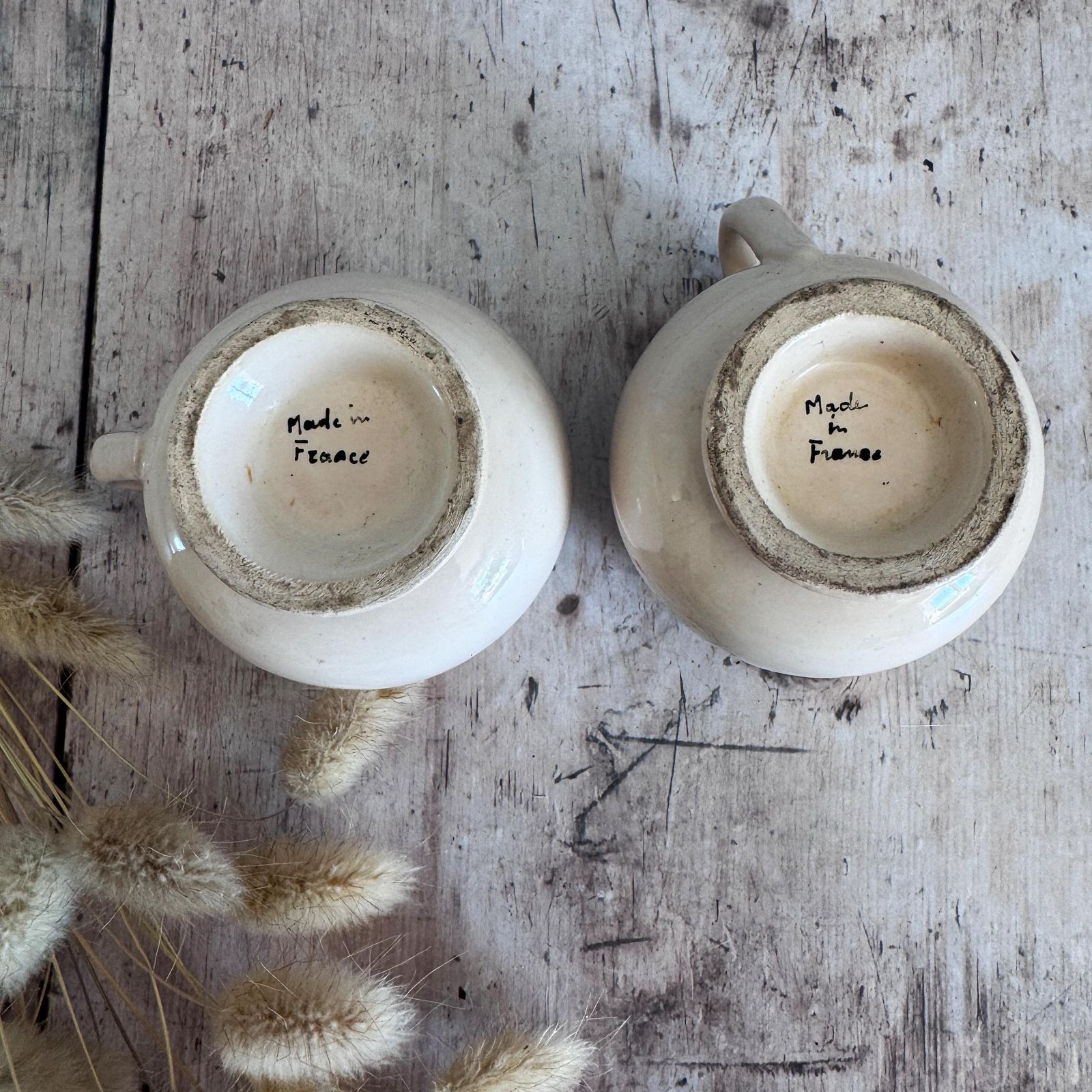 Pair Of French Vintage Lidded Custard Pots photo vintage