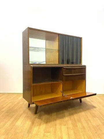 Mid Century Cabinet With Upper Section By Bohumil Landsman For Jitona, Czech Design, 1960s photo vintage