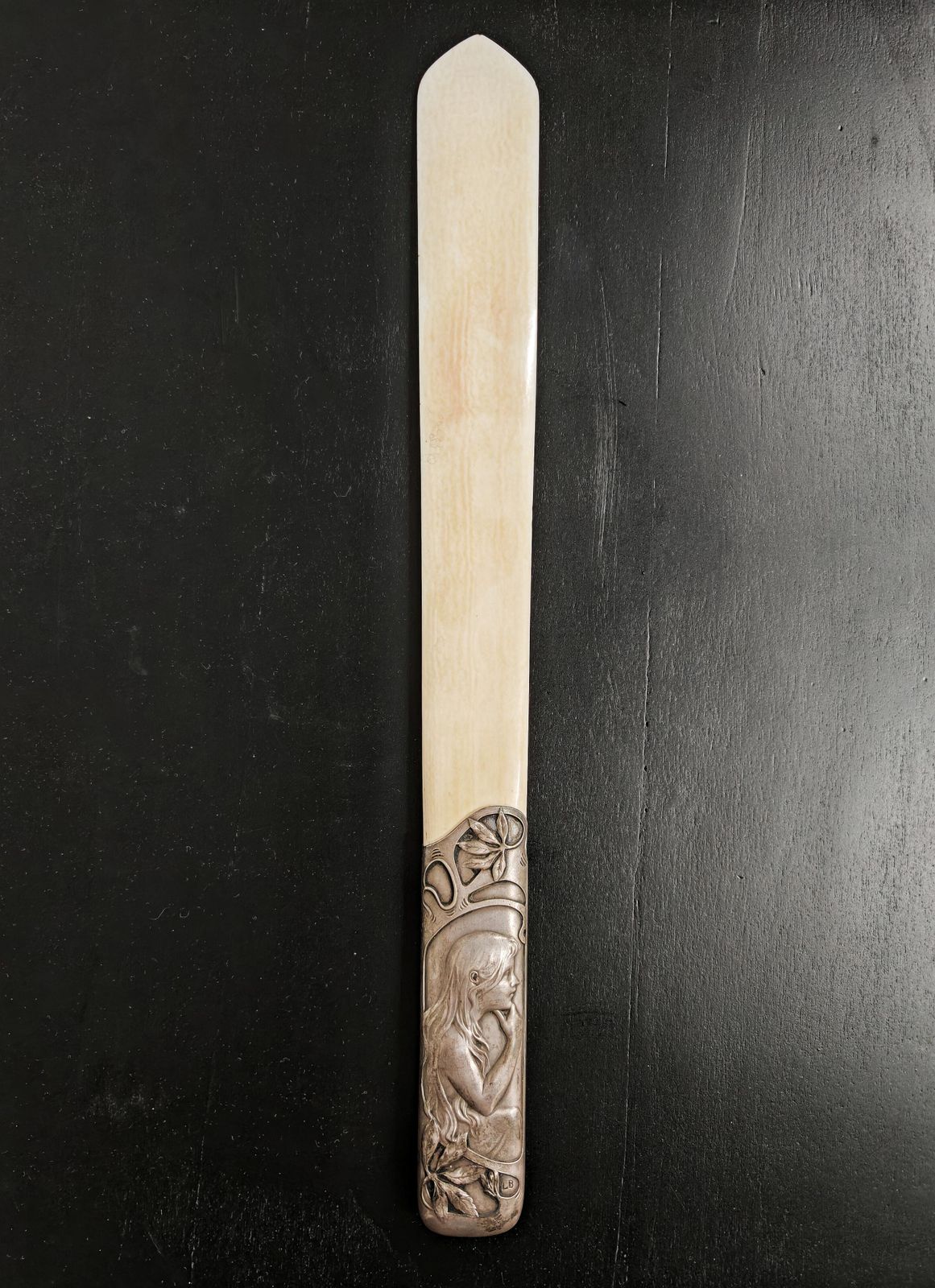 Art Nouveau Letter Opener With Stunning Silver (Plated) Handle And Ivory Tip photo furniture