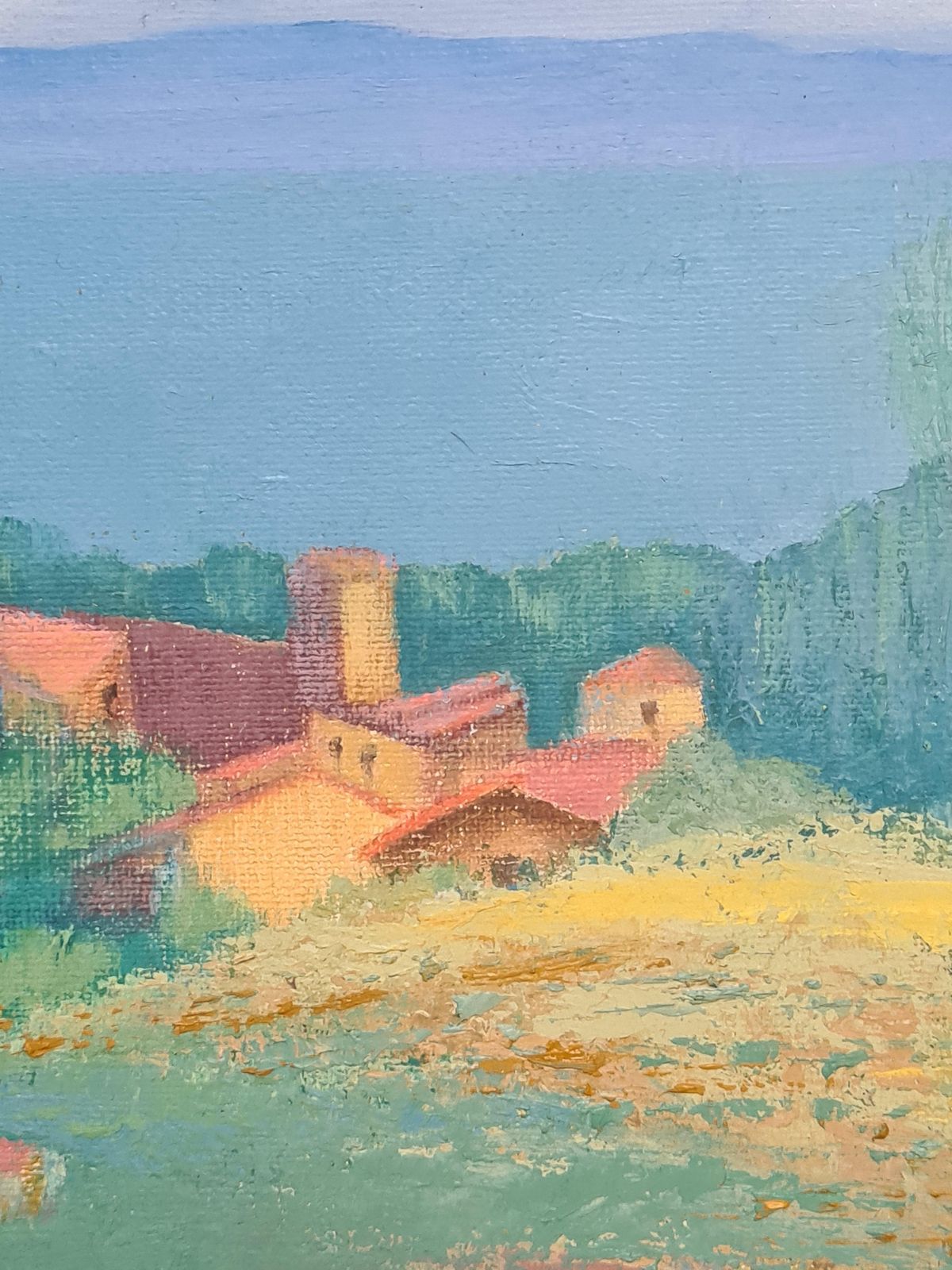 View To The Sea, Colourful Southern French Landscape By Isabelle Pardoe photo for sale
