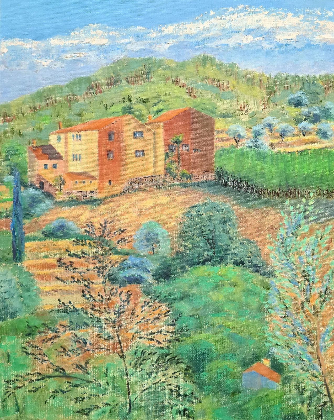 Snow Capped Mountains, French Rural Landscape By Isabelle Pardoe