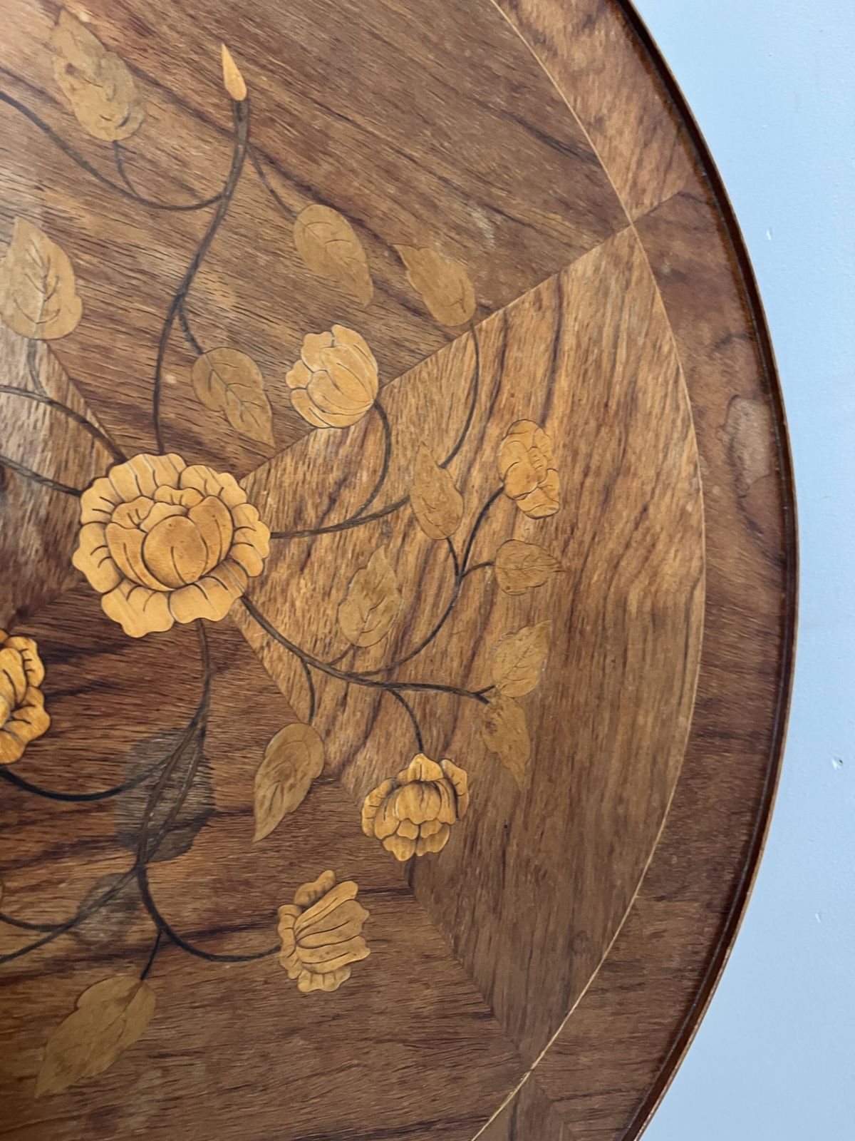 Louis XV Style Marquetry Wood Side Table, 20th Century photo vintage