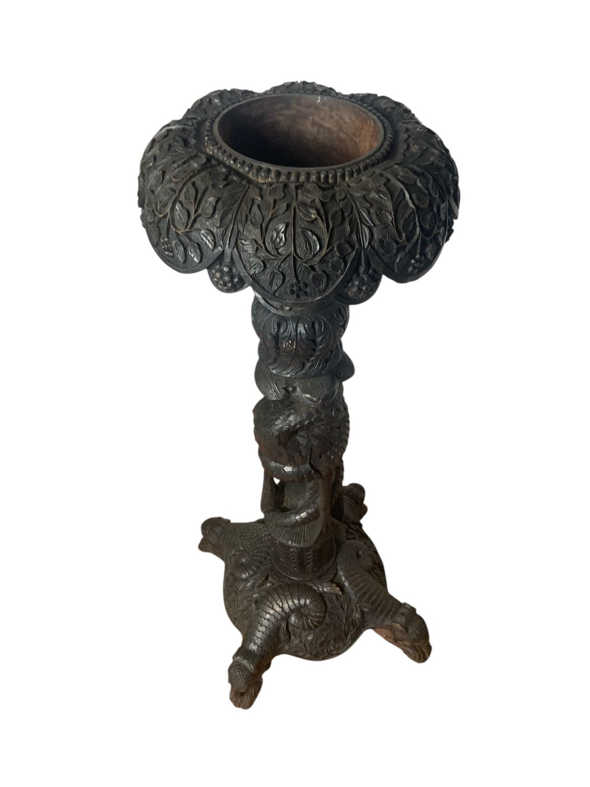 19th Century Burmese Rosewood Jardinere Or Torchere photo Home Decor