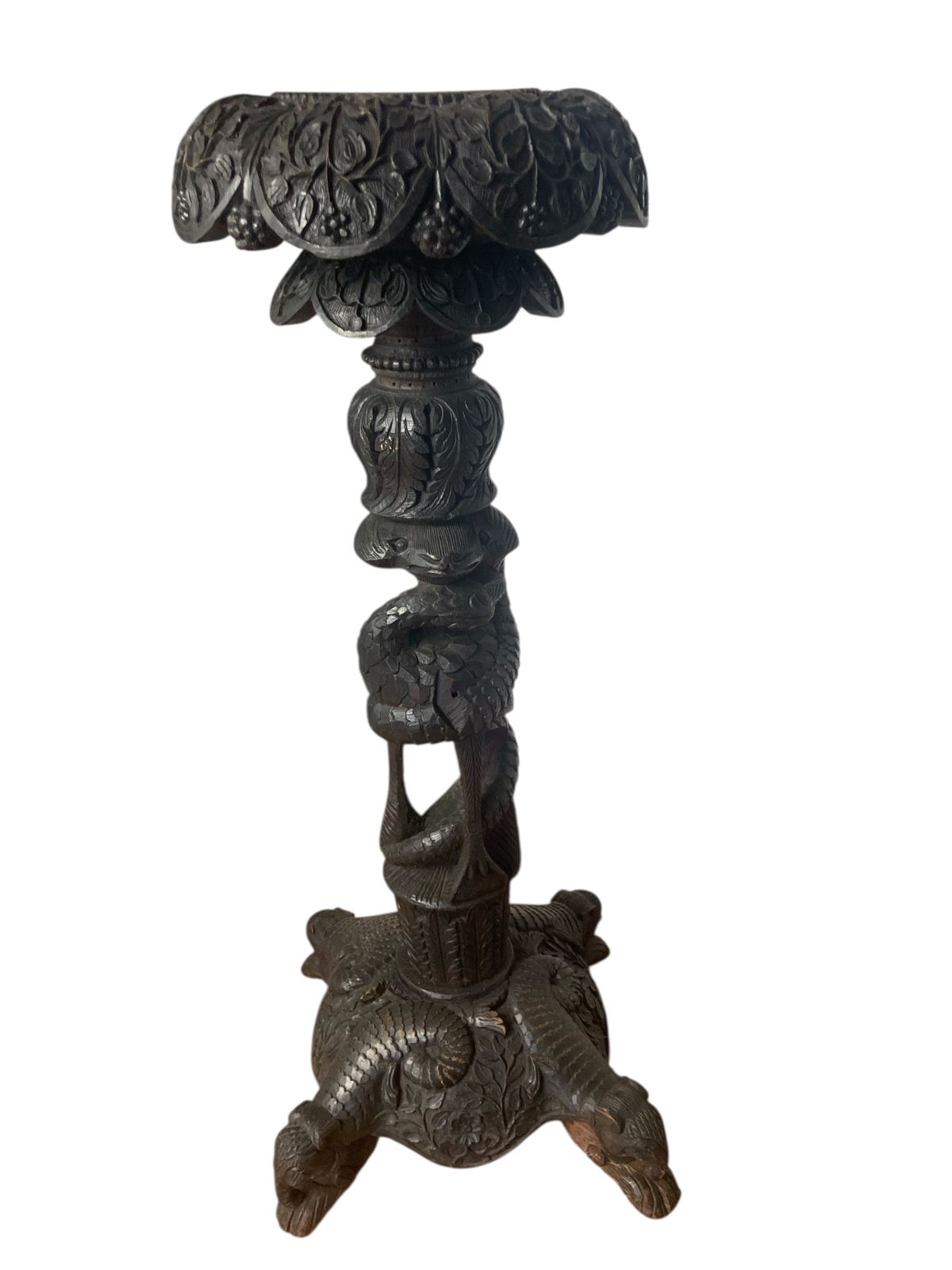 photo furniture 19th Century Burmese Rosewood Jardinere Or Torchere