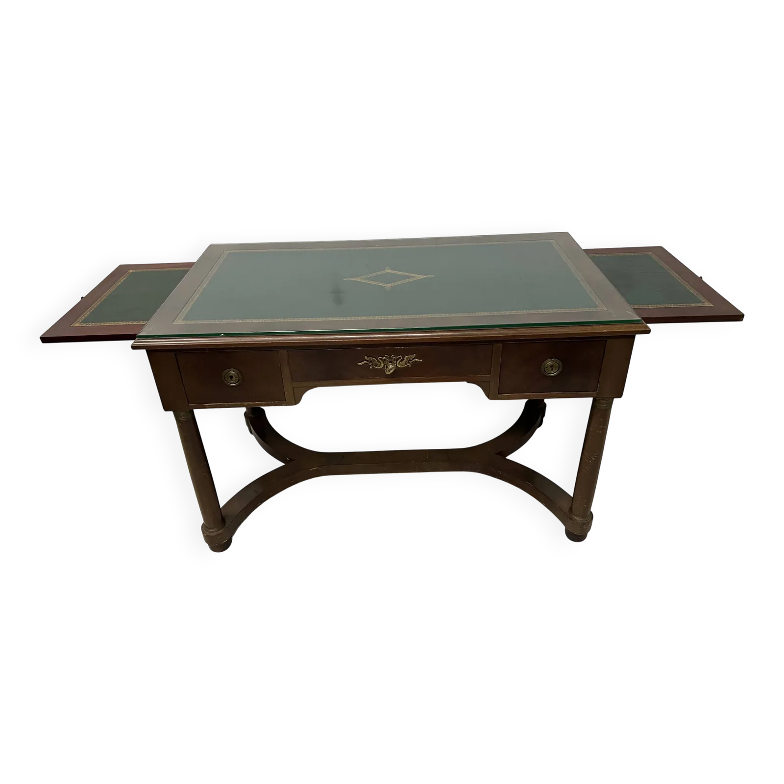 Empire Style Desk In Mahogany And Veneer, 20th Century