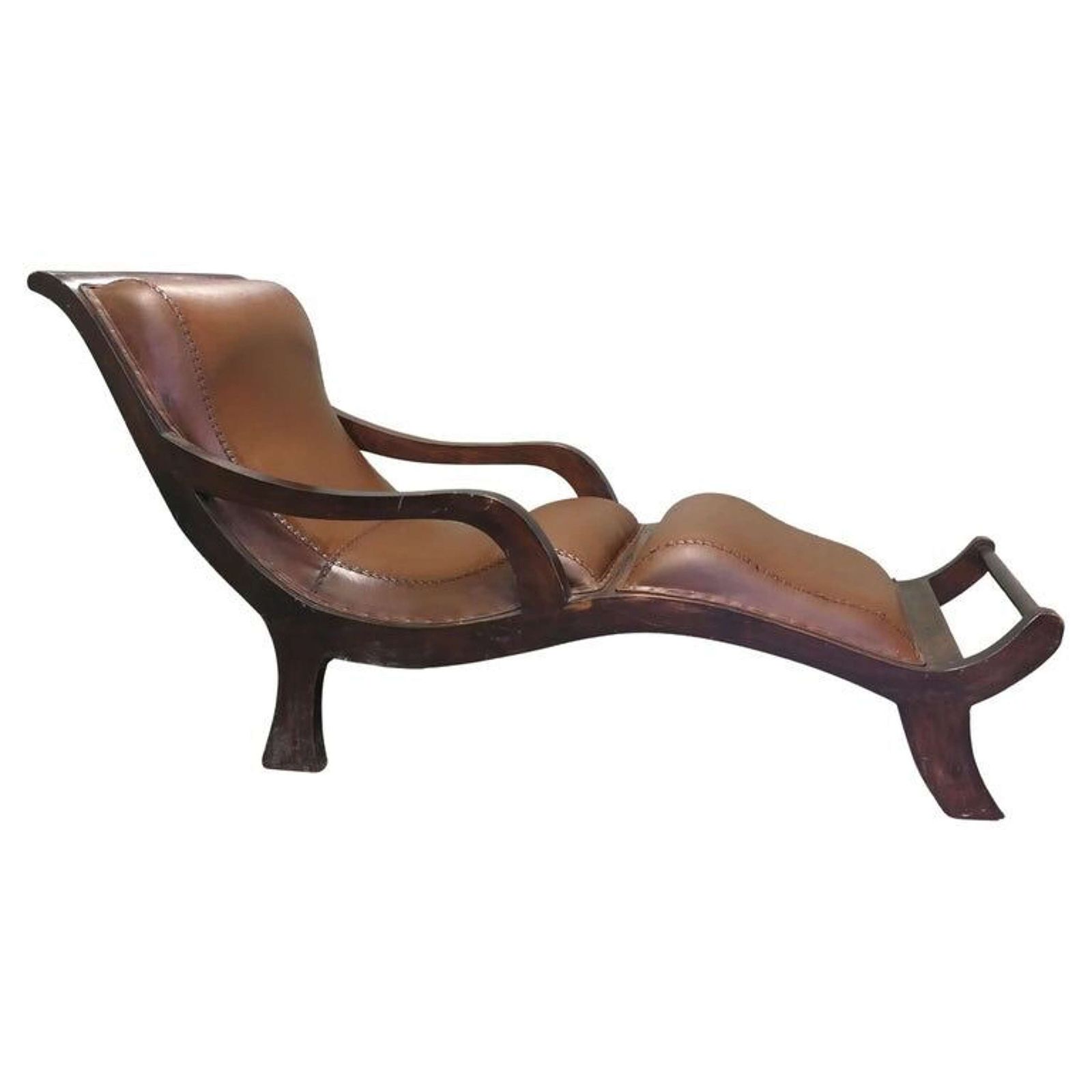 Victorian Colonial Plantation Style Chaise Lounge Superb Victorian Leather Chaise Longe