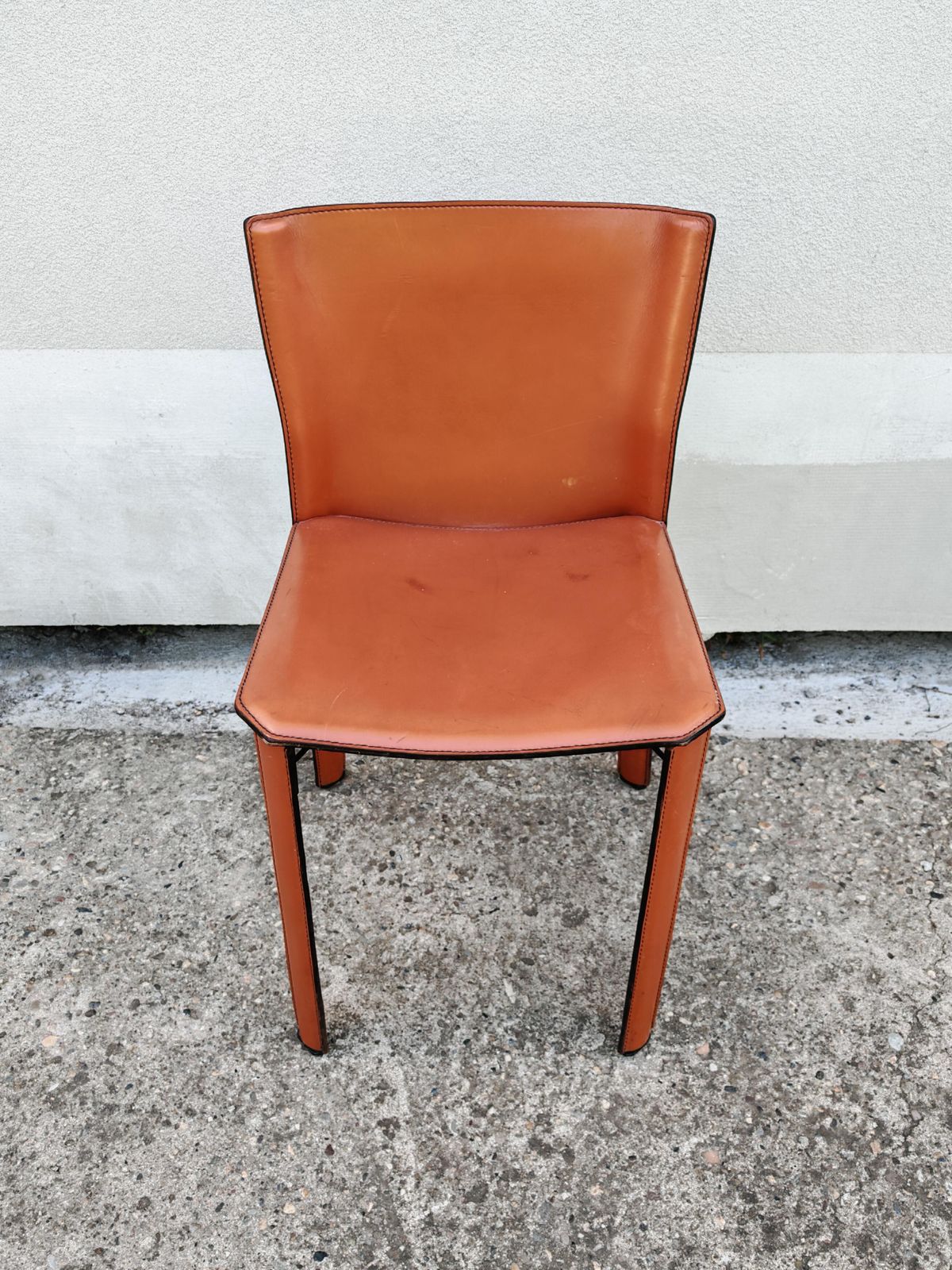 Pair Of Postmodern Leather Chairs By Giancarlo Vegni For Fasem, Italy 1984 photo 1300.0